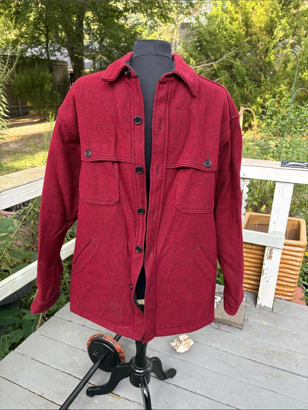 Woolrich Men's Red Button-Up Field Jacket
